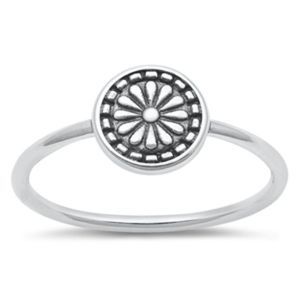 Silver Ring - Flower Ring Sterling Silver Ring - 925 size 4-10